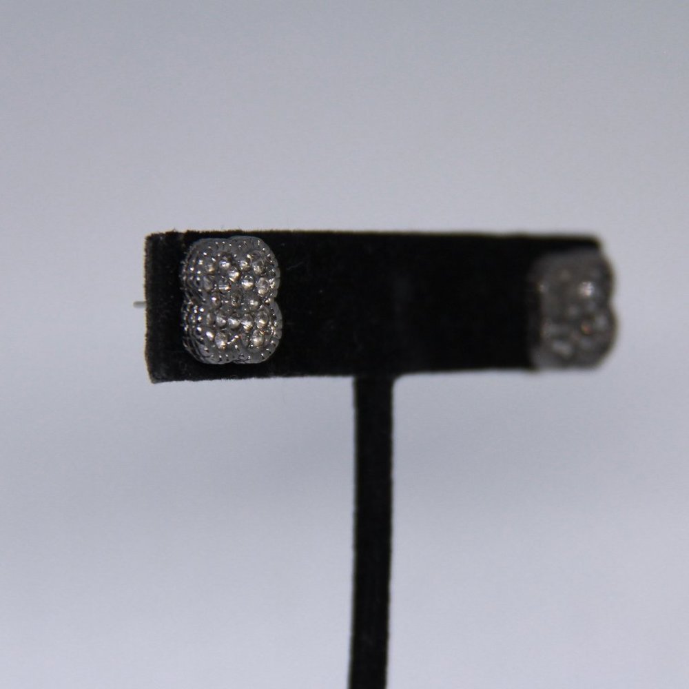 Gun Metal & Rhinestone Studs - Picture 3 of 4